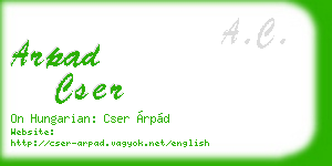 arpad cser business card
