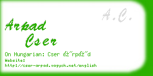 arpad cser business card